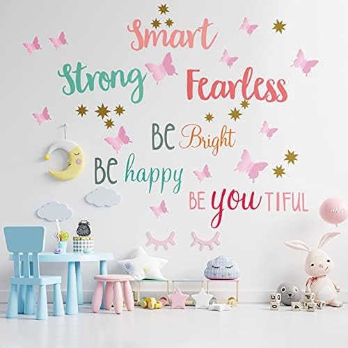 Chinco 20 Sheet Inspirational Quotes Wall Decals for Girls