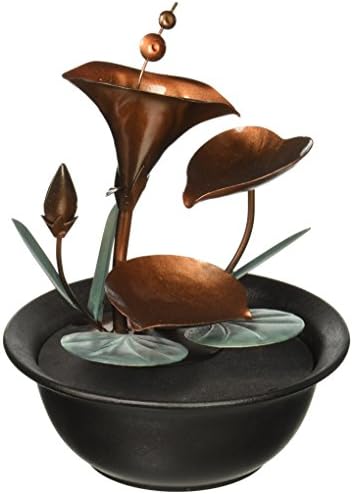 Jeco Inc FCT013 Metal Flower Table Top Fountain Black