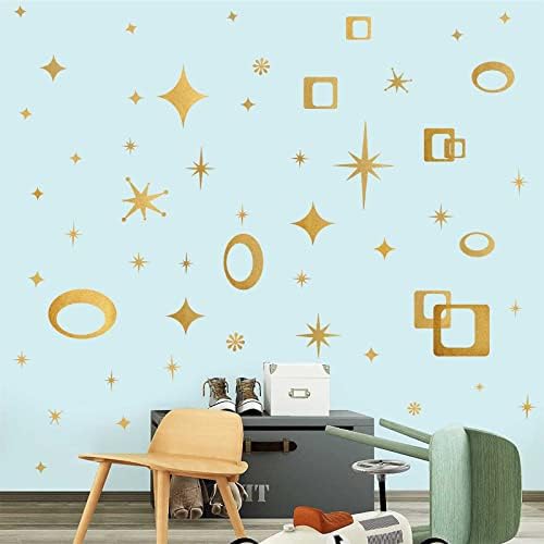 Easma Star Wall Decals Geometric Design Peel and Stick Murals