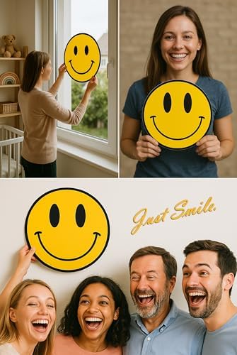 12 Inch Smiley Face Wall Decals Peel and Stick
