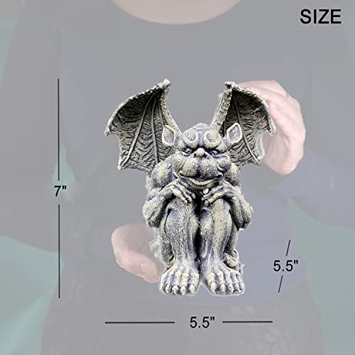 OwMell 7 Inch Sitting Gargoyle Garden Statue