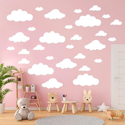 84pcs Big Clouds Wall Decals Removable Stickers