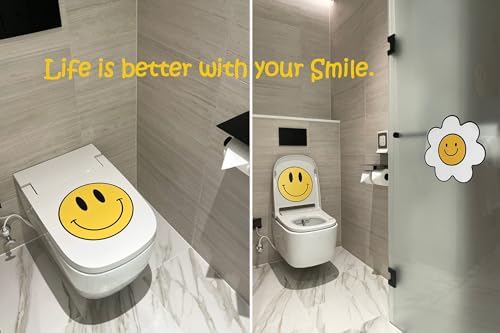 12 Inch Smiley Face Wall Decals Peel and Stick