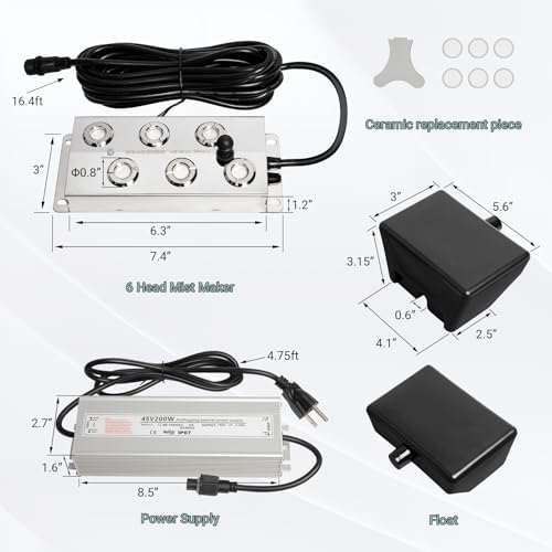 Toriexon Upgrade Ultrasonic Fogger with Buoy 6 Heads