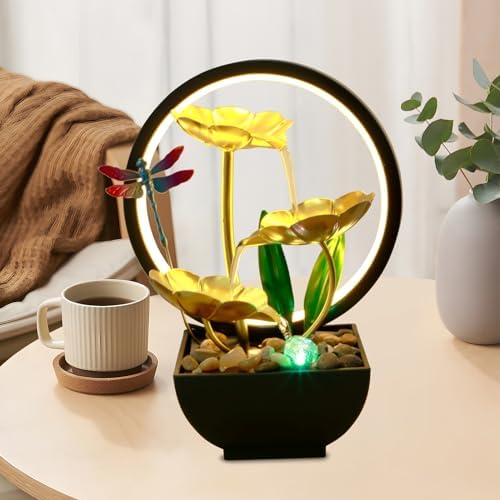 USB Powered Tabletop Fountain with LED and Humidifier Function