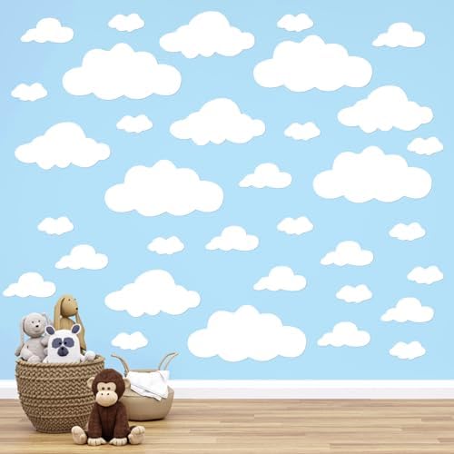 84pcs Big Clouds Wall Decals Removable Stickers