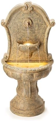 Glitzhome 49 Inch Wall Fountain with LED Light and Pump
