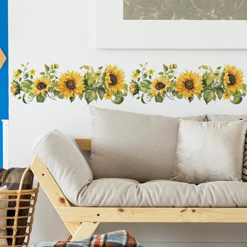 Small Fresh Sunflower Wall Decal for Chic Room Decor