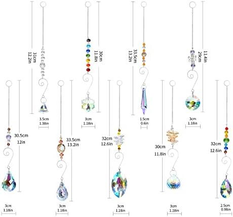 RIFNY Crystal Suncatchers 9 Pack Hanging Decor