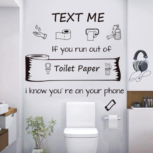 Bathroom Wall Decals Funny Quote Toilet Paper Art Vinyl Sticker