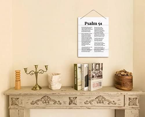 Psalms 91 Christian Inspirational Wall Decor Sign 10x78inch