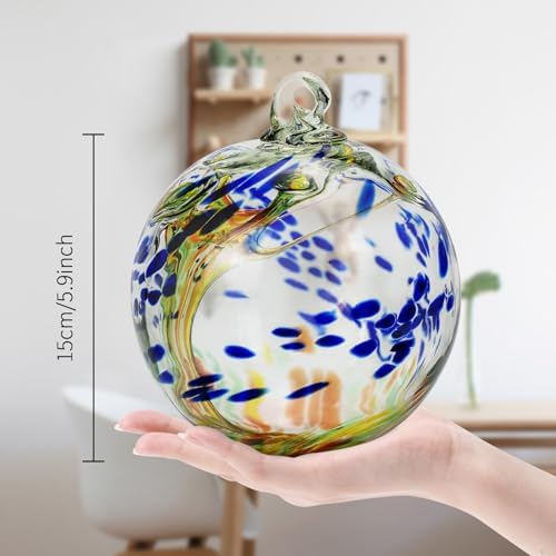 Kunjocy 6 Inch Hanging Glass Gazing Ball Decor