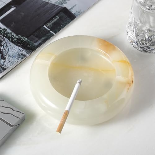Koville Natural Marble Ashtray Unique Round Design