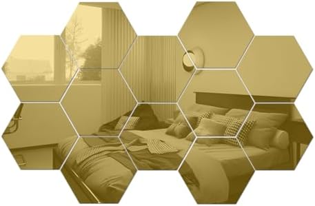 Mirror Wall Stickers 12PCS Hexagon Art Decor