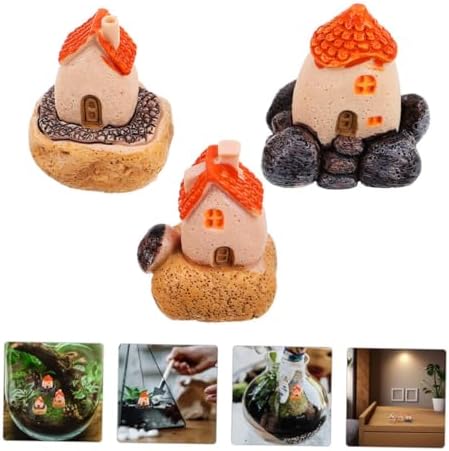 IMIKEYA 6pcs Miniature Resin House Decor for Fairy Gardens
