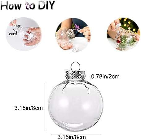 Clear Plastic Ball Decor Set of 12 DIY Christmas Balls