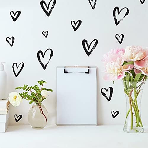 RoomMates RMK4884SCS Black Sketchy Hearts Wall Decals