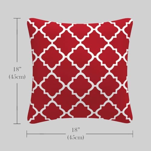 FBTS Prime 2 Pack Geometric Red Waterproof Pillow Covers