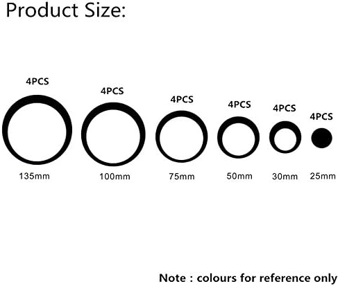 aooyaoo Circle Mirror DIY Wall Sticker 24pcs Grey