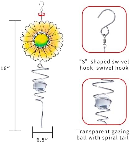 18 Inch Wind Spinner Sunflower Garden Decor Ornament