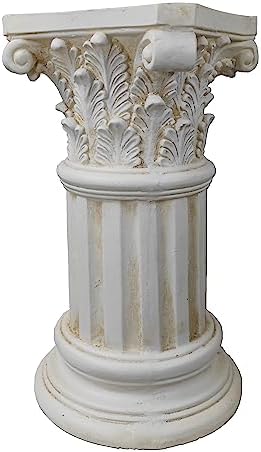 White Magnesium Oxide Athena Corinthian Column with Stand Base