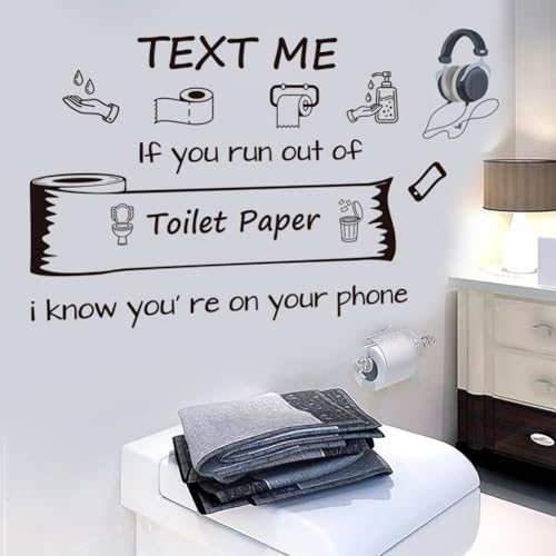 Bathroom Wall Decals Funny Quote Toilet Paper Art Vinyl Sticker