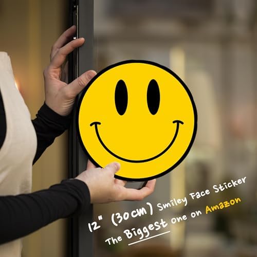 12 Inch Smiley Face Wall Decals Peel and Stick