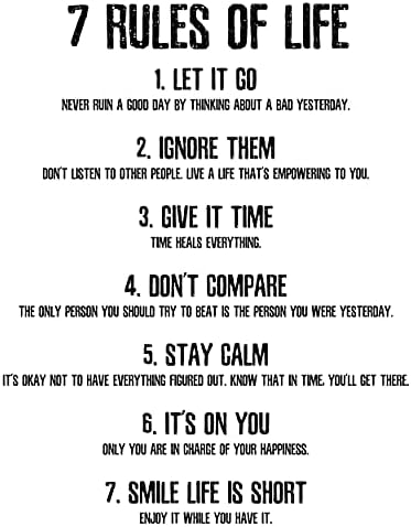 Sinekong 7 Rules of Life Vinyl Wall Stickers
