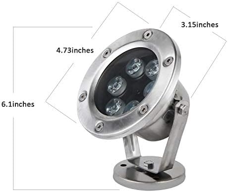 JSNPC 18W RGB Underwater Light with RF Remote and IP68 Waterproof Joint