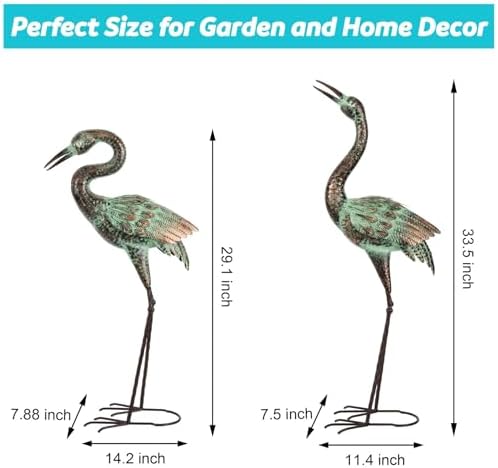 Shorayn Blue Heron Sculptures Outdoor Garden Statues