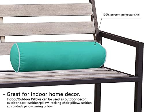 Enipate Set of 2 Weather Resistant Outdoor Indoor Bolster Pillows
