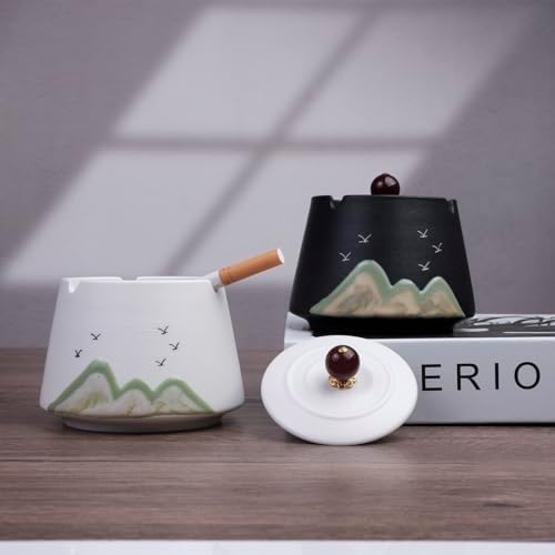 Kraledge Decorative Ceramic Ashtray with Lid