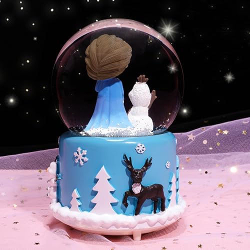 JORMEY Snow Globe with Colorful Lights and Music