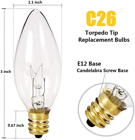 25 Pack Clear Torpedo Tip Replacement Bulbs