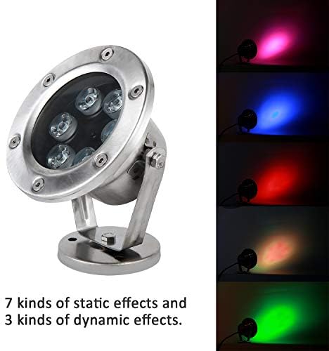 JSNPC 18W RGB Underwater Light with RF Remote and IP68 Waterproof Joint