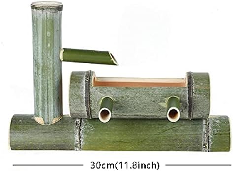 Yellow Bamboo Solar Water Fountain 30cm for Garden