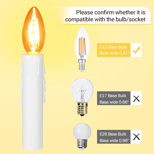 6 Piece White Candle Socket Covers for Chandeliers