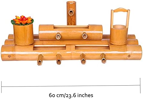 Solar Powered Bamboo Fountain for Garden Decor