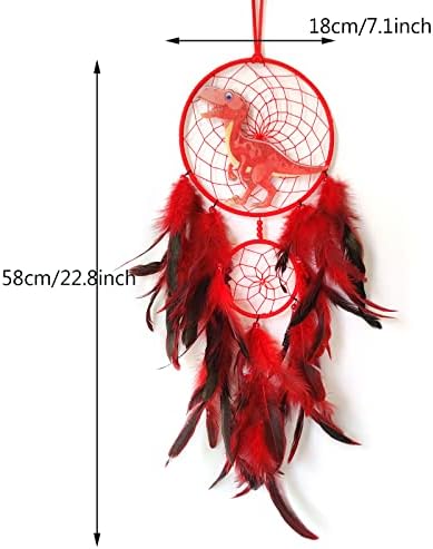 Red Large Dinosaur Dream Catcher Wall Decor
