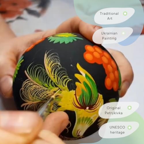 Hand Painted Christmas Ball with Gift Box 7 cm Wooden Ornament