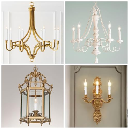 6 Piece White Candle Socket Covers for Chandeliers