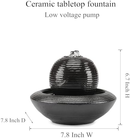 Ceramic Tabletop Fountain for Home and Office Decor