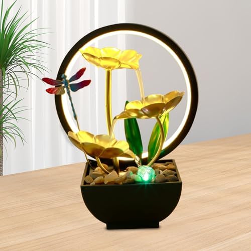 USB Powered Tabletop Fountain with LED and Humidifier Function