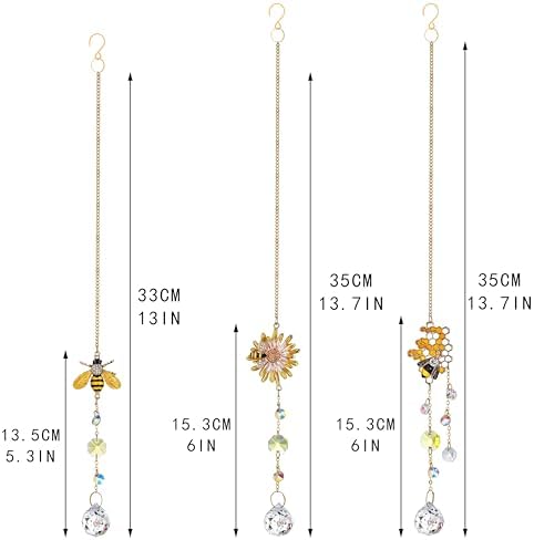 HD HYALINE DORA 3 Pack Bumble Bee Suncatcher Decor