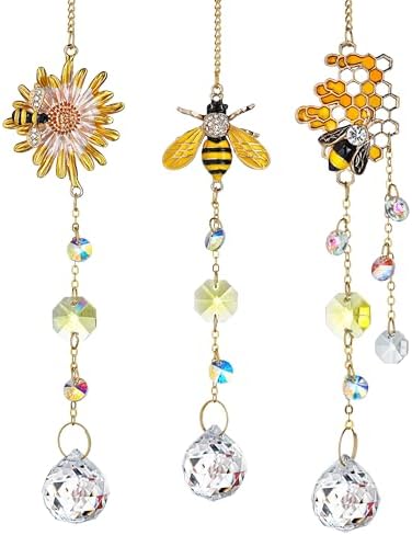 HD HYALINE DORA 3 Pack Bumble Bee Suncatcher Decor