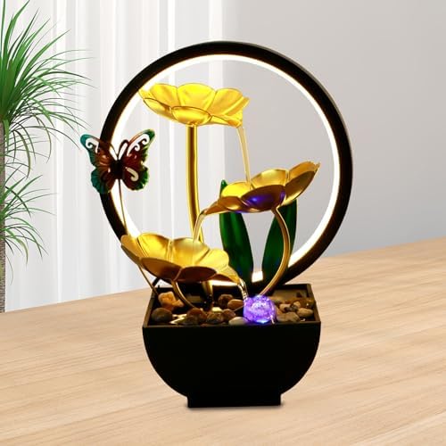 USB Powered Tabletop Water Fountain with LED Light and Humidifier