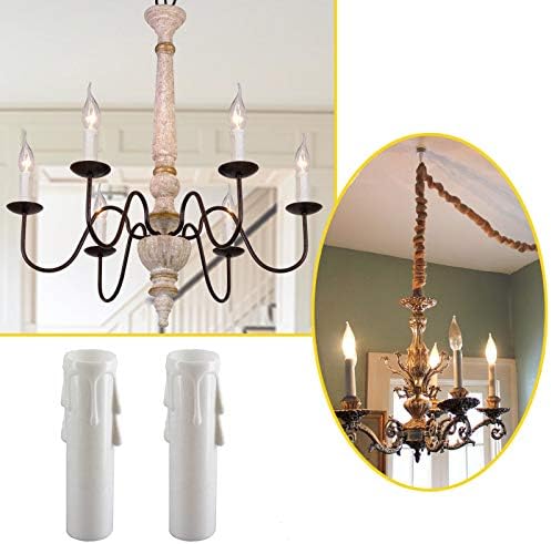 Chandelier Candle Sleeves E12 4 Inch 12 Pcs White Plastic Covers