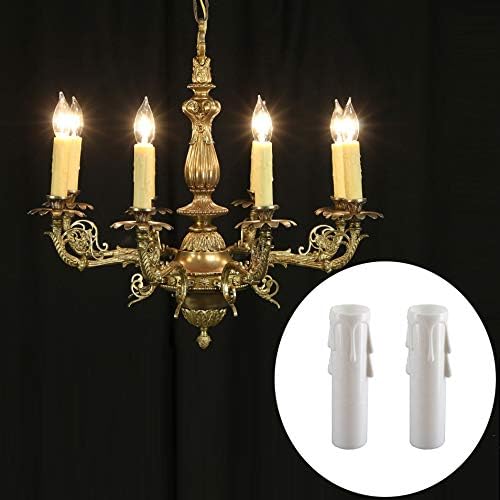 Chandelier Candle Sleeves E12 4 Inch 12 Pcs White Plastic Covers