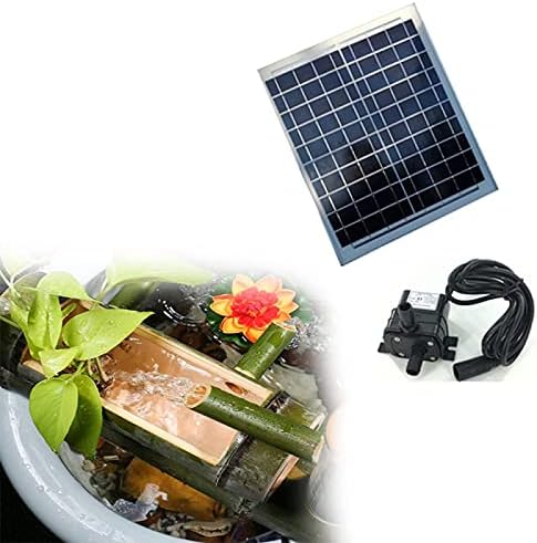 Yellow Bamboo Solar Water Fountain 30cm for Garden