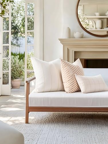 Crumbs Home Modern Farmhouse Fall Linen Throw Pillow Cover 22x22